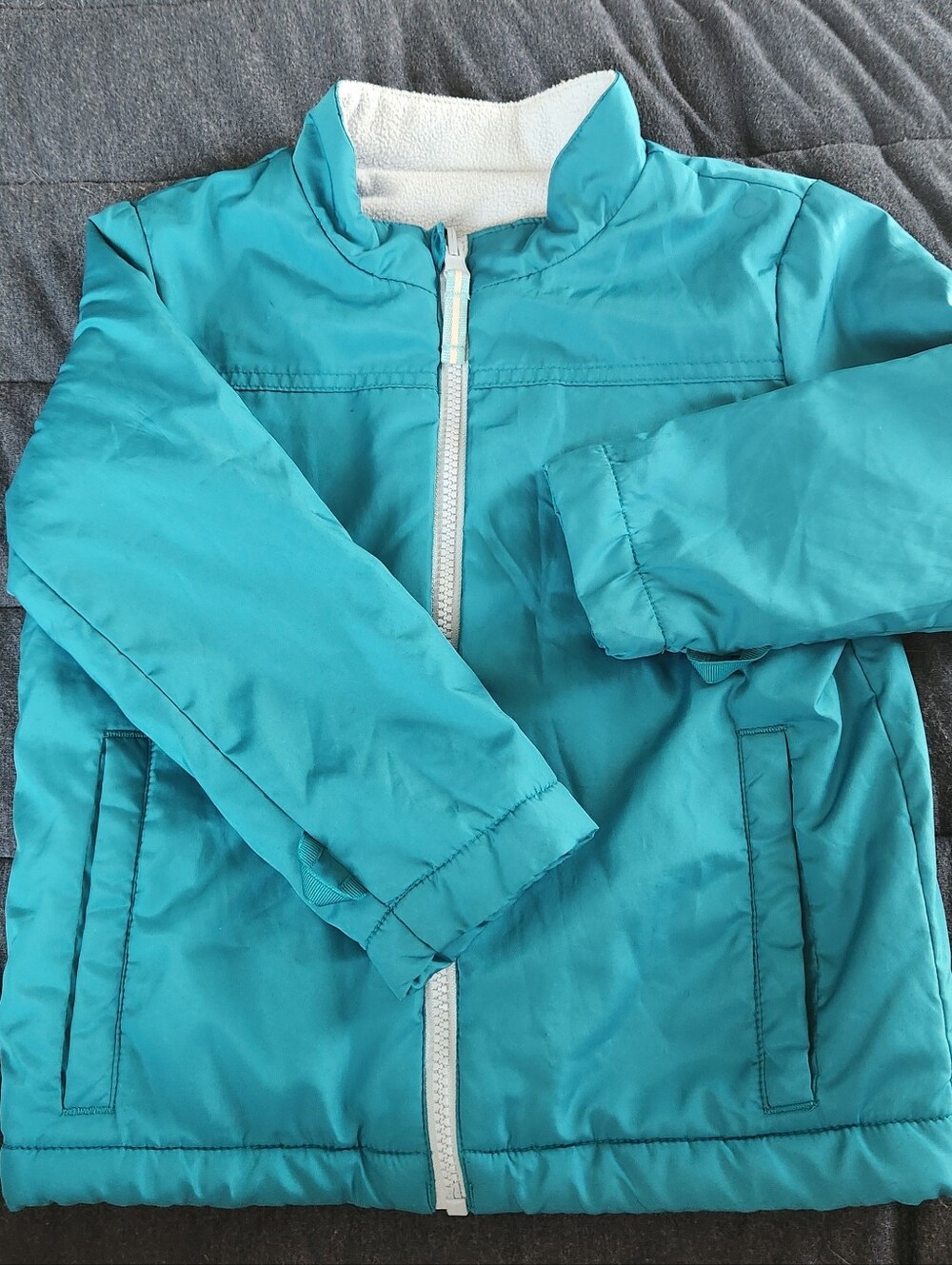 Kids Teal Fleece Jacket with Zip